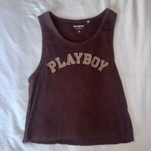 PacSun Dark Brown Playboy Crop Top